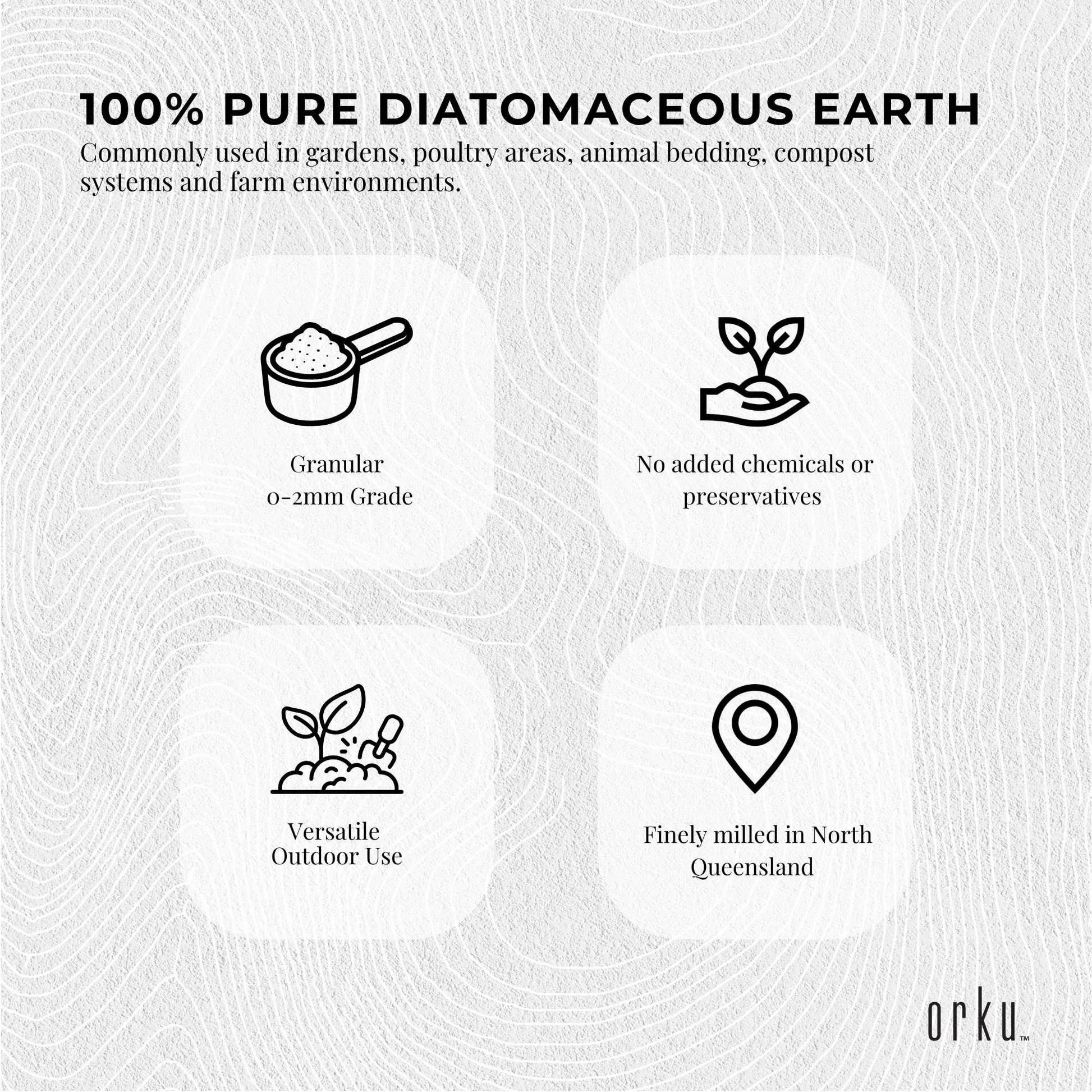Orku 1.2Kg Diatomaceous Earth Garden 0-2mm Australian Fossil Shell Flour - Image 7