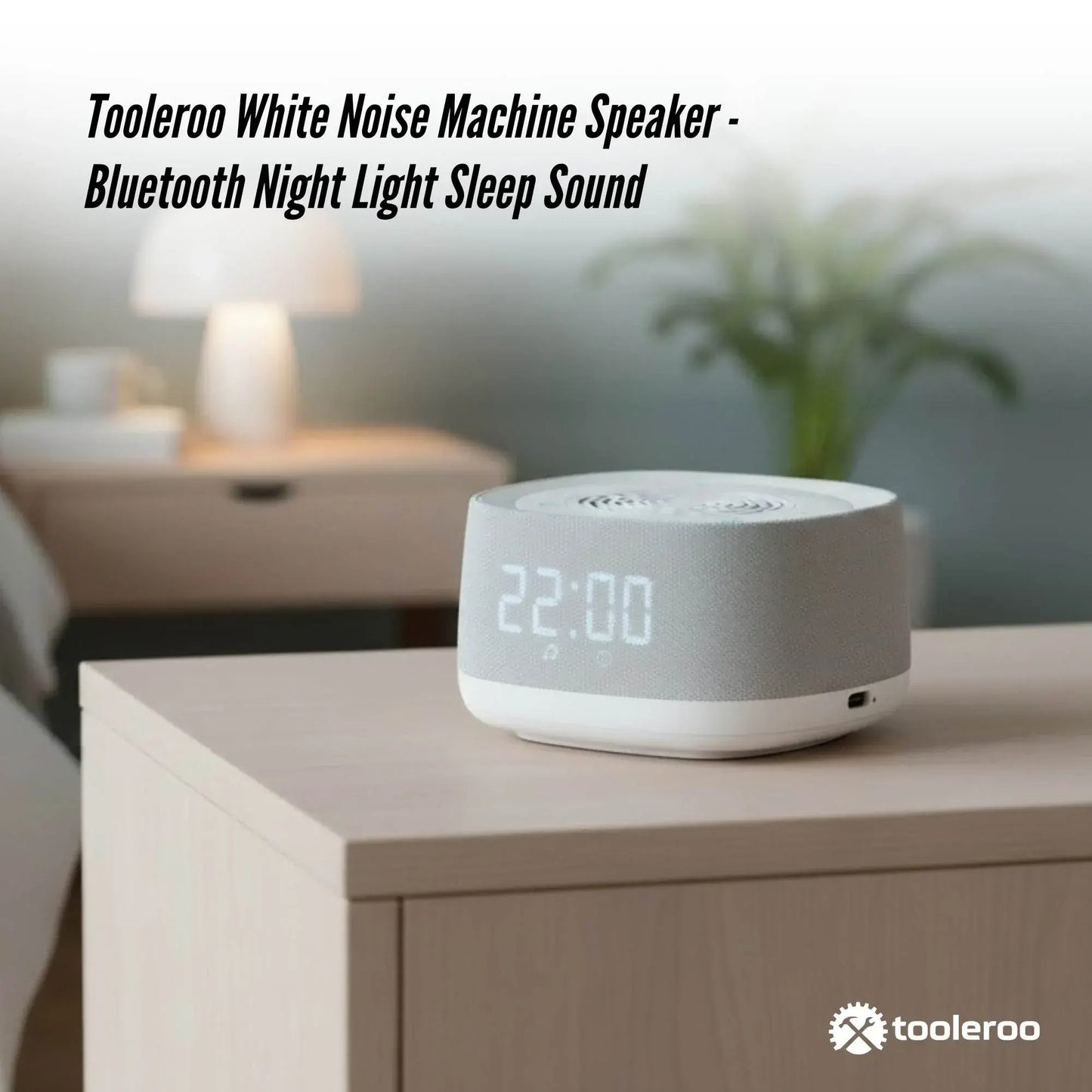 Tooleroo White Noise Machine Speaker - Bluetooth Night Light Sleep Sound - Image 2