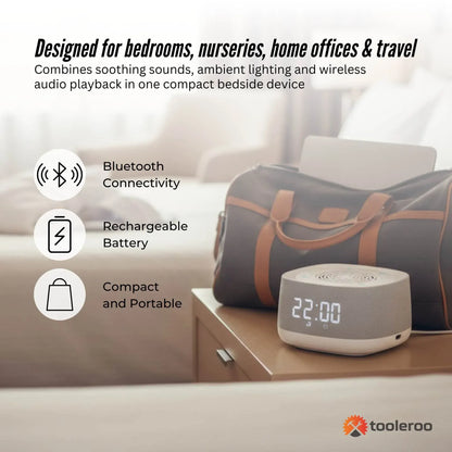 Tooleroo White Noise Machine Speaker - Bluetooth Night Light Sleep Sound - Image 3