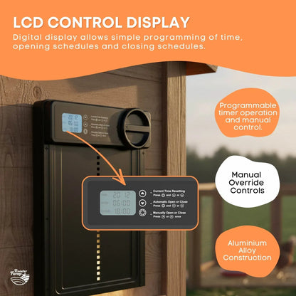 Rooster Farms Automatic Chicken Coop Door - Battery Timer Anti Pinch Safety - Image 4