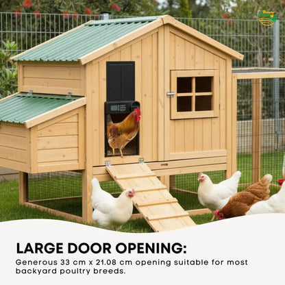 Rooster Farms Automatic Chicken Coop Door - Battery Timer Anti Pinch Safety - Image 6