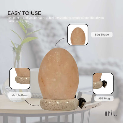 USB Colour Changing Egg Shape Himalayan Pink Salt Lamp Color Change LED Light - Image 2