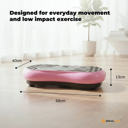 Social Hike 68cm Vibration Plate Machine Full Body Workout Platform Pink - Image 4