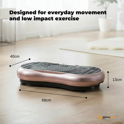 Social Hike 68cm Vibration Plate Machine Full Body Workout Platform Rose - Image 4
