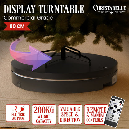 Christabelle 80cm 200kg Commercial Electric Display Turntable Power Outlet Black - Image 2