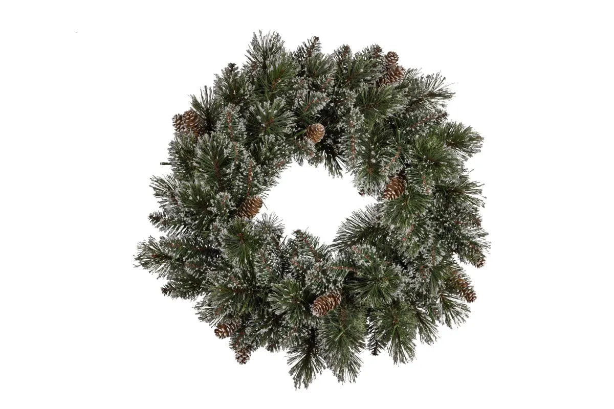 Christabelle 61cm Christmas Wreath Cashmere Pine with LED Lights Front Door Decoration Ornament - Image 2