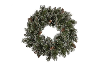 Christabelle 61cm Christmas Wreath Cashmere Pine with LED Lights Front Door Decoration Ornament - Image 2