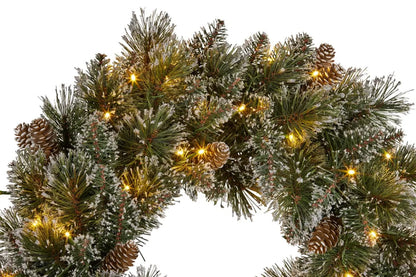 Christabelle 61cm Christmas Wreath Cashmere Pine with LED Lights Front Door Decoration Ornament - Image 3