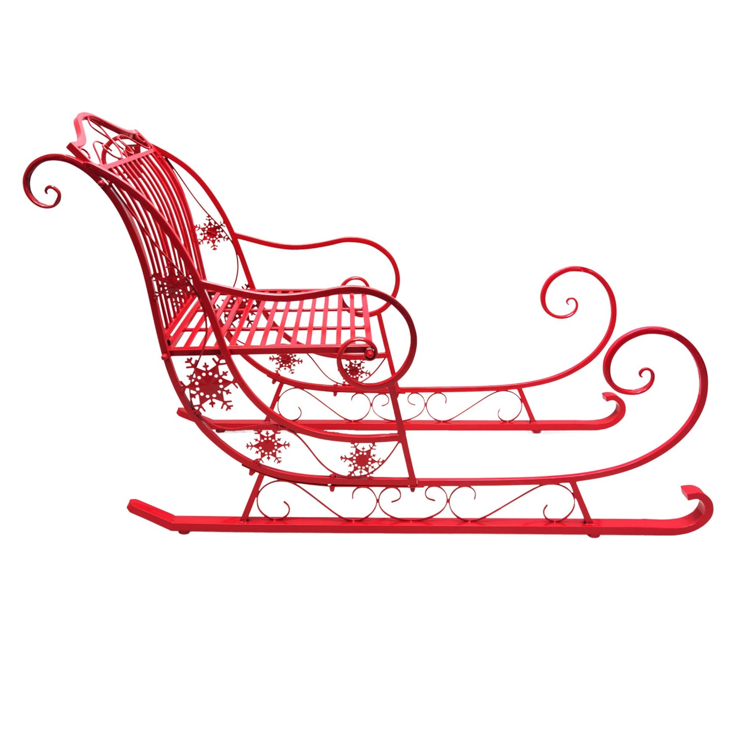 Christabelle Christmas Sleigh With Red Finish - Metal 150cm - Image 2