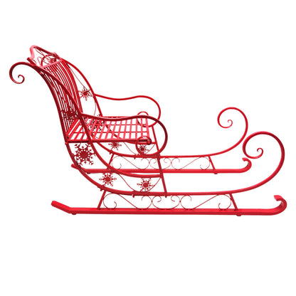 Christabelle Christmas Sleigh With Red Finish - Metal 150cm - Image 2