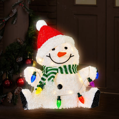 Christabelle Sitting Christmas Snowman Display With Lights - 40cm - Image 7