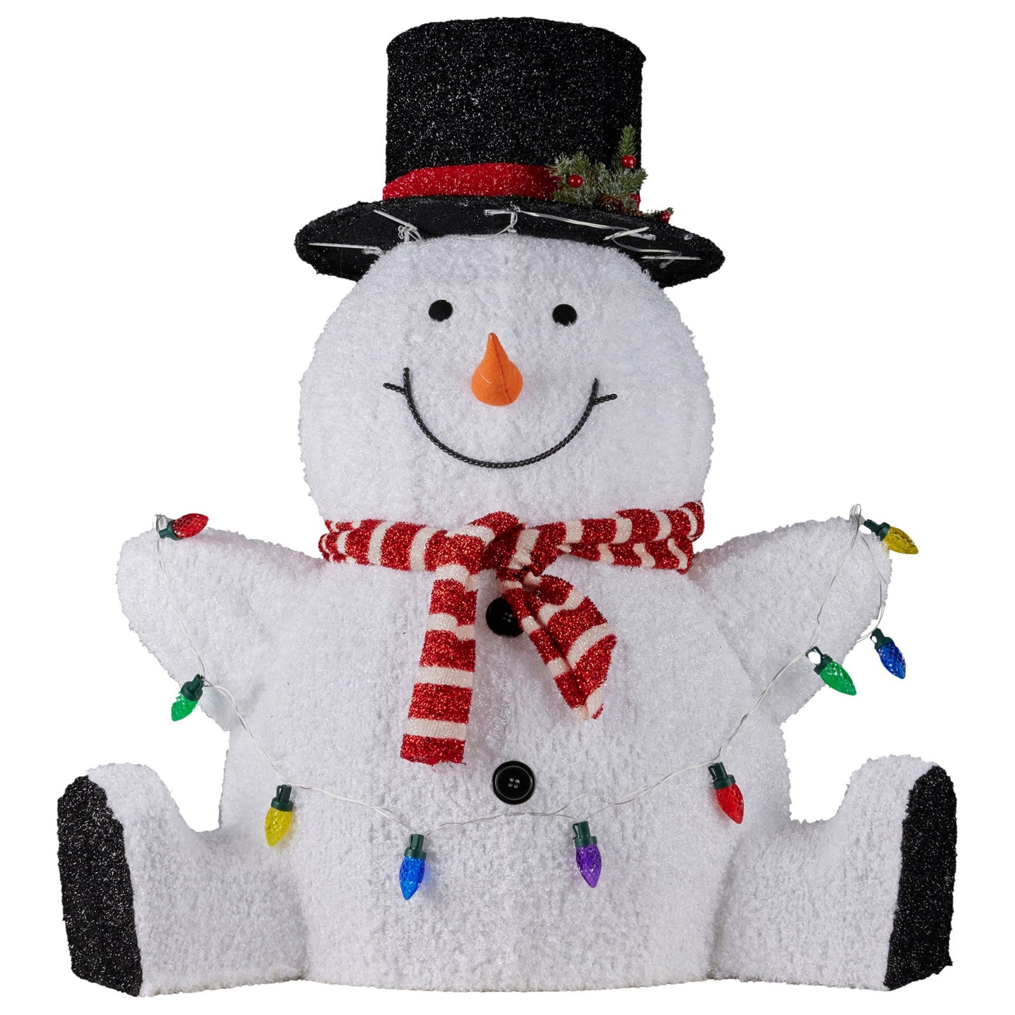 Christabelle 82cm Sitting Snowman Christmas Display with Lights - Image 2