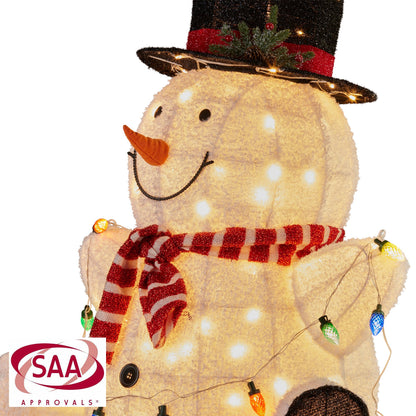 Christabelle 82cm Sitting Snowman Christmas Display with Lights - Image 5