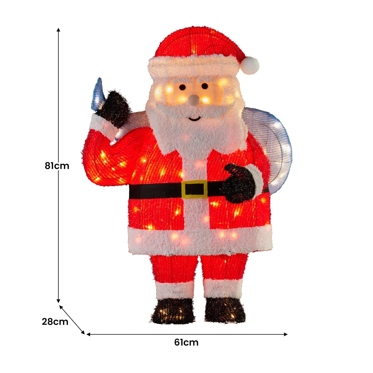 Christabelle 81cm Christmas Santa Display with Lights - Image 4