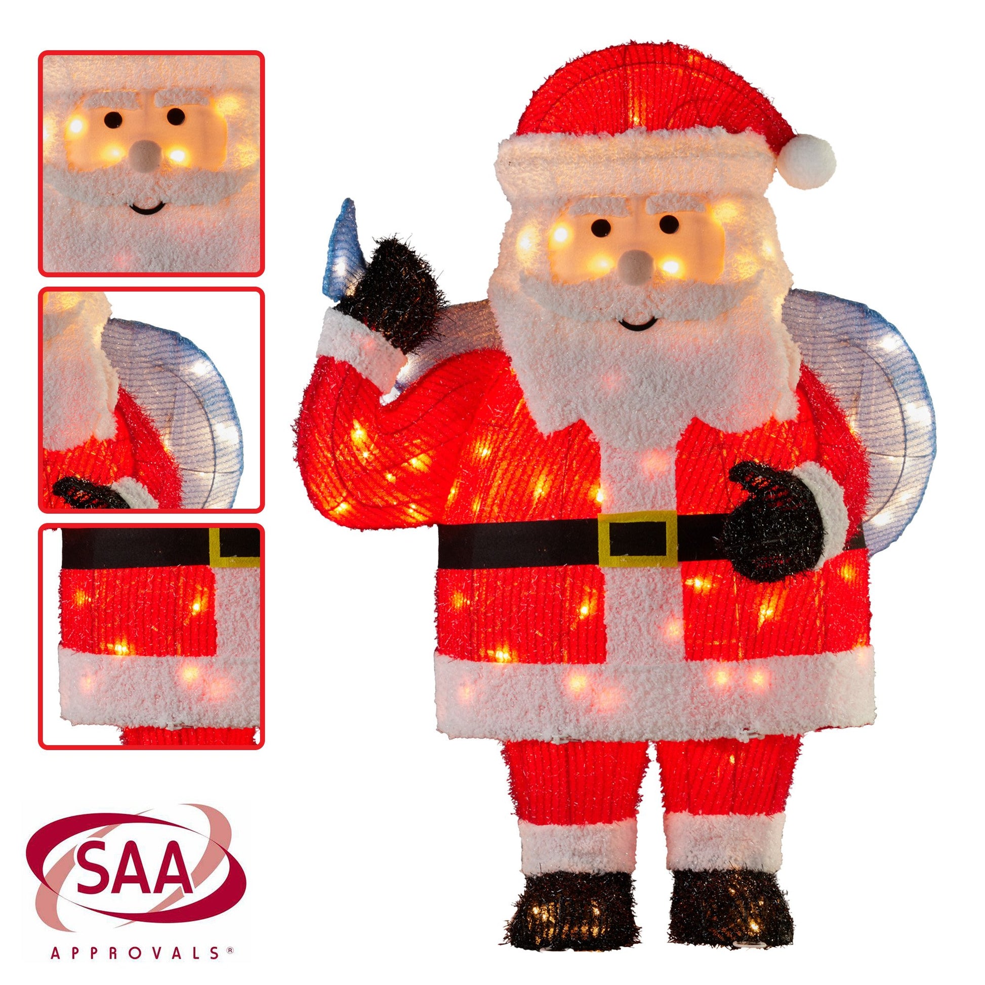 Christabelle 81cm Christmas Santa Display with Lights - Image 5