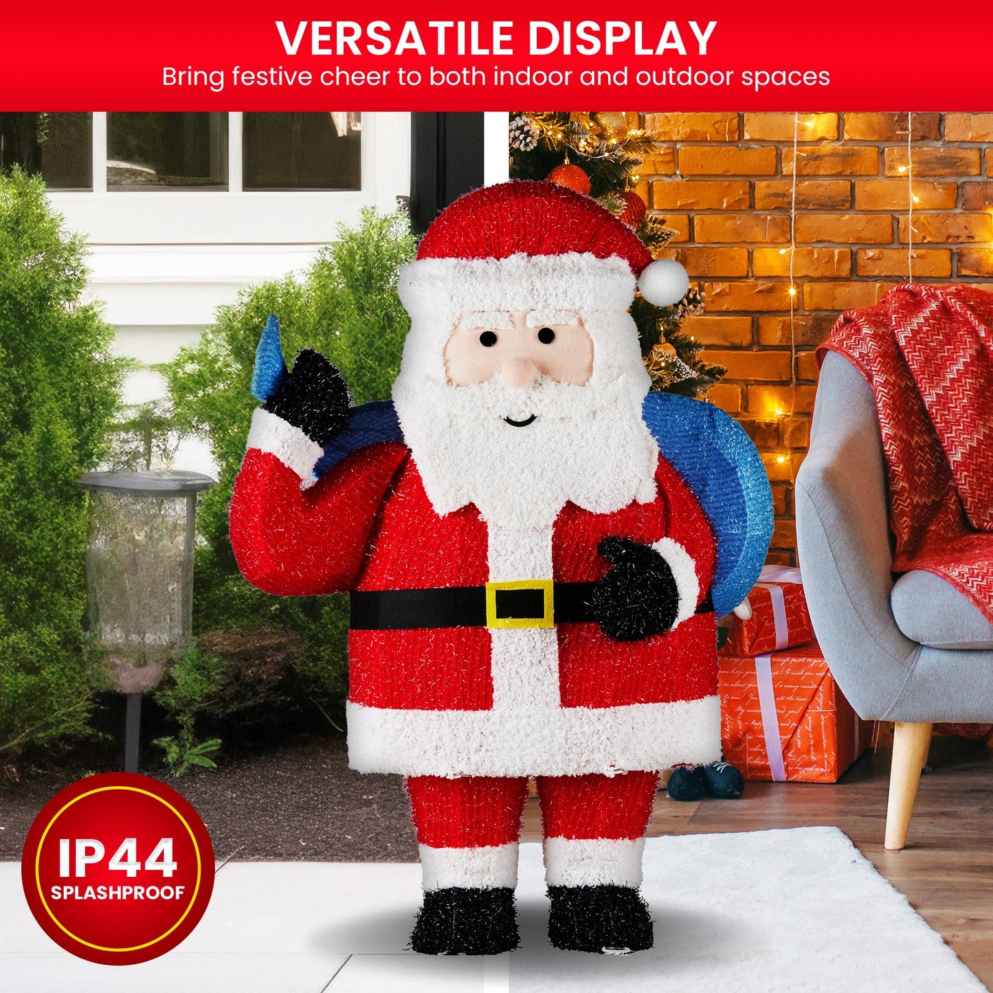 Christabelle 81cm Christmas Santa Display with Lights - Image 6