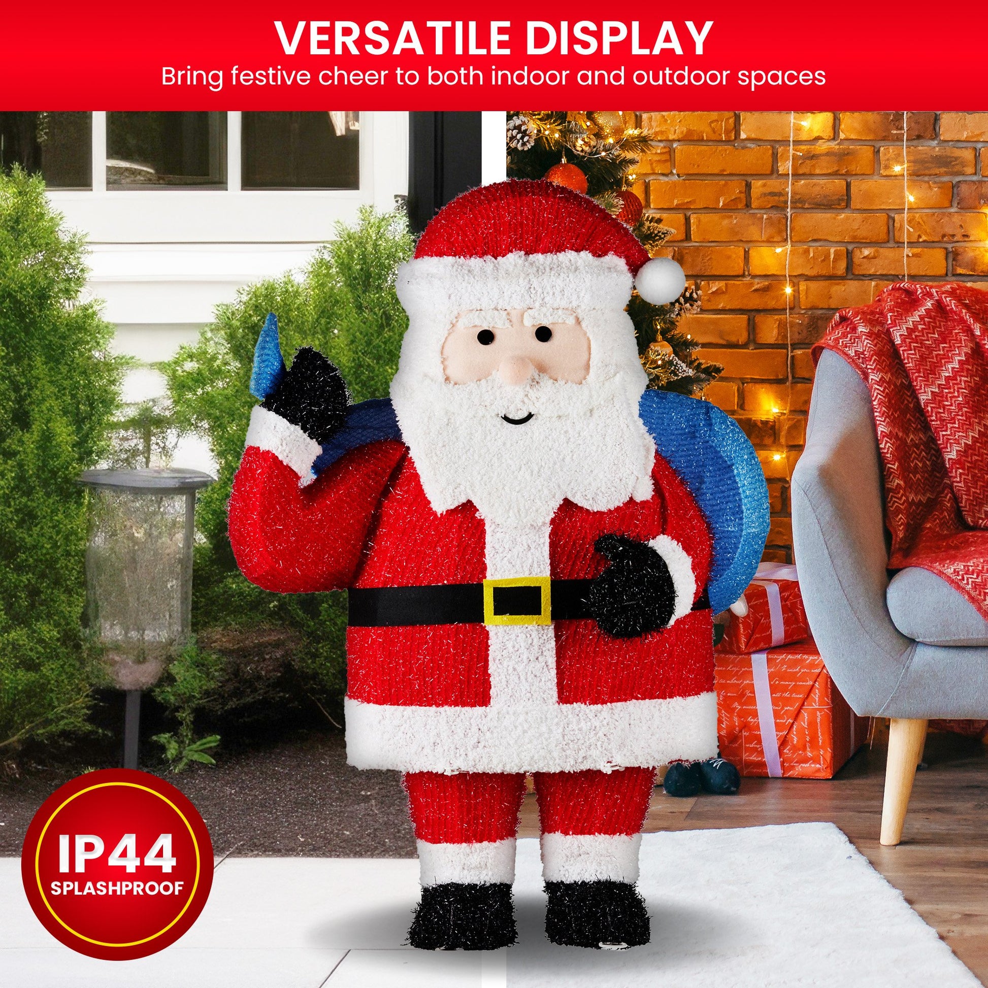 Christabelle 81cm Christmas Santa Display with Lights - Image 6