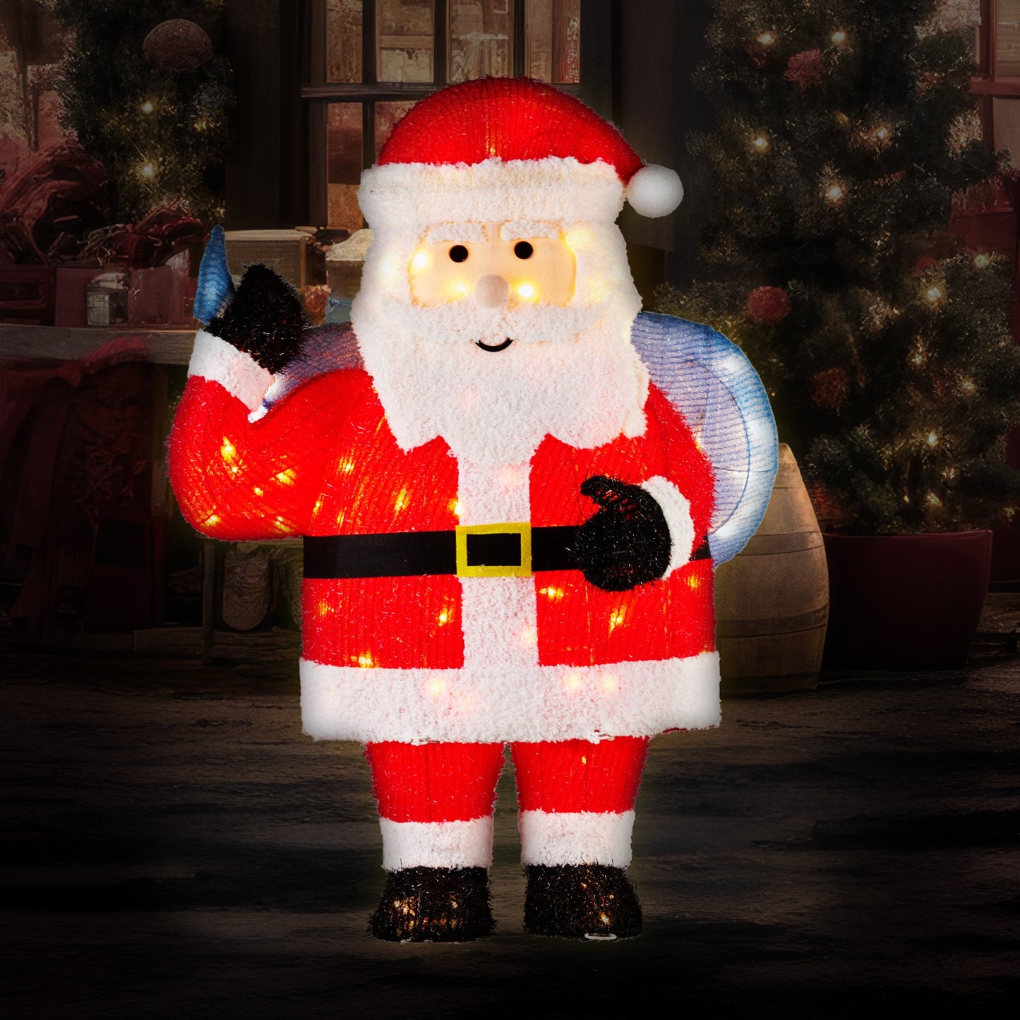 Christabelle 81cm Christmas Santa Display with Lights - Image 7