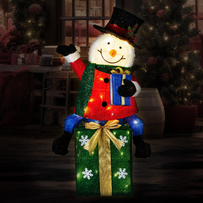 Christabelle 85cm Christmas Snowman On Presents Display with Lights - Image 7