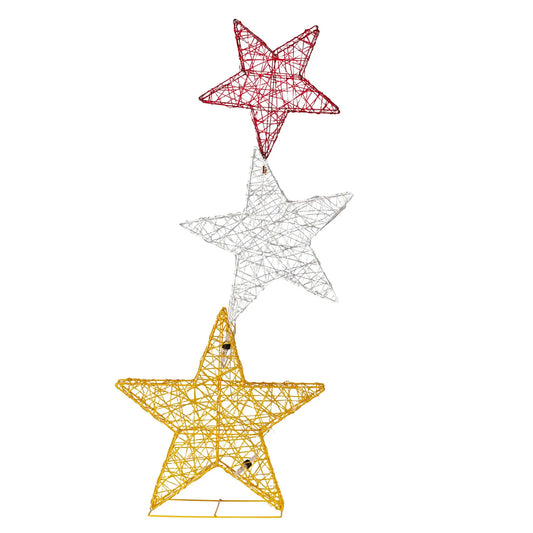 Christabelle 120cm Triple Star Christmas Display with Lights - Image 2