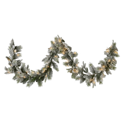 Christabelle 2.7m Christmas Garland Snowy with LED Lights Stamford Spruce Tree Decoration Ornament - Image 3