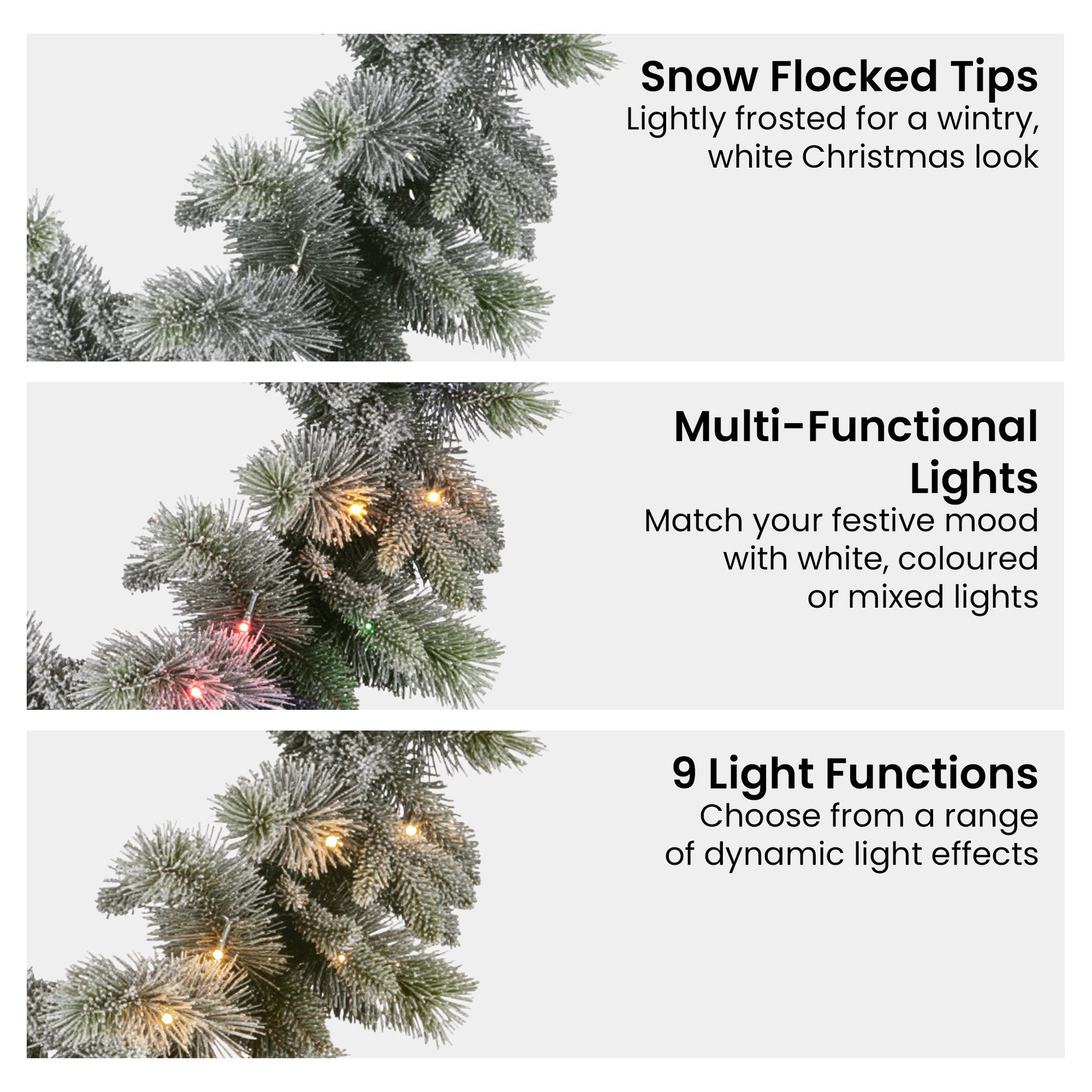 Christabelle 2.7m Christmas Garland Snowy with LED Lights Stamford Spruce Tree Decoration Ornament - Image 5