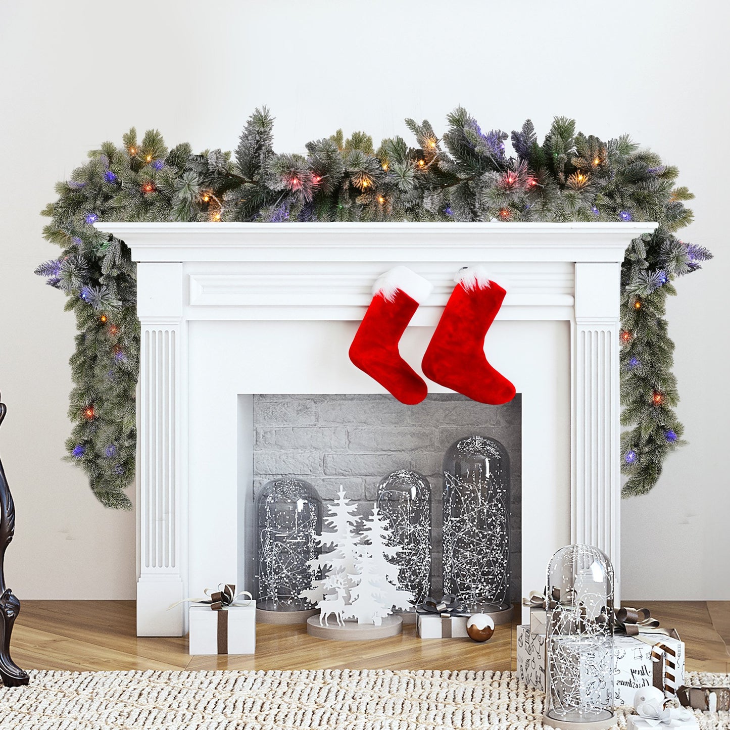 Christabelle 2.7m Christmas Garland Snowy with LED Lights Stamford Spruce Tree Decoration Ornament - Image 6