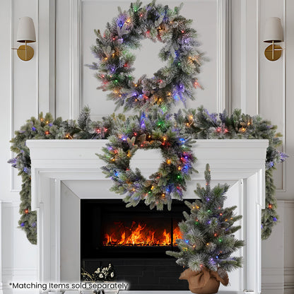 Christabelle 2.7m Christmas Garland Snowy with LED Lights Stamford Spruce Tree Decoration Ornament - Image 7