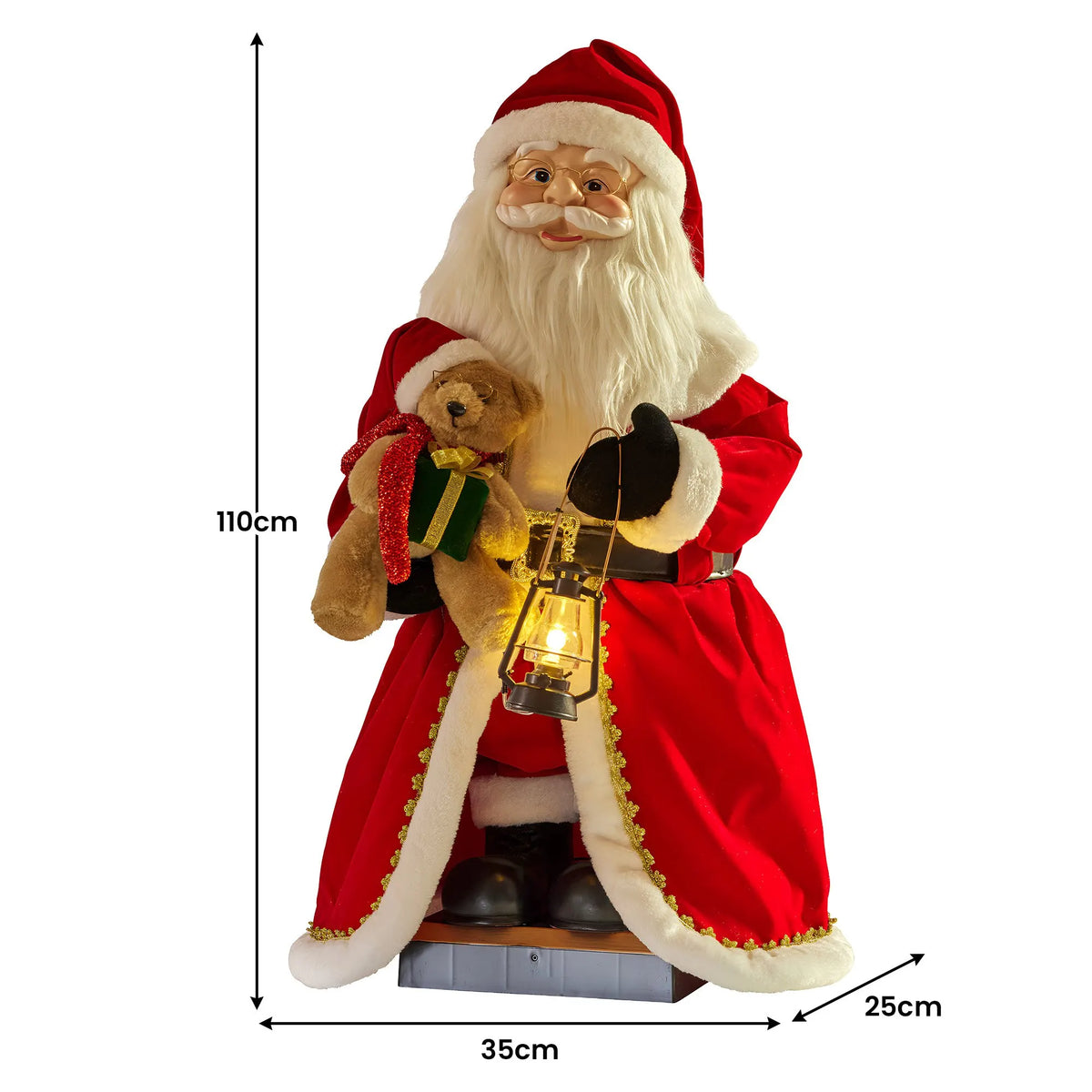 Christabelle 1.1m Musical Led Animated Christmas Santa Claus Lantern Decoration - Image 2