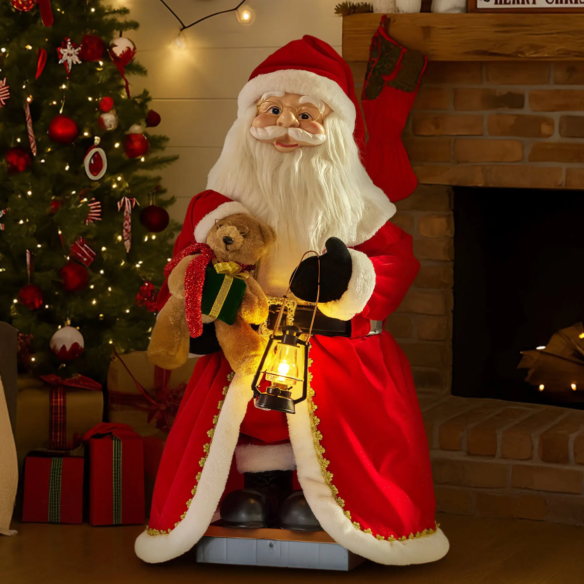 Christabelle 1.1m Musical Led Animated Christmas Santa Claus Lantern Decoration - Image 4
