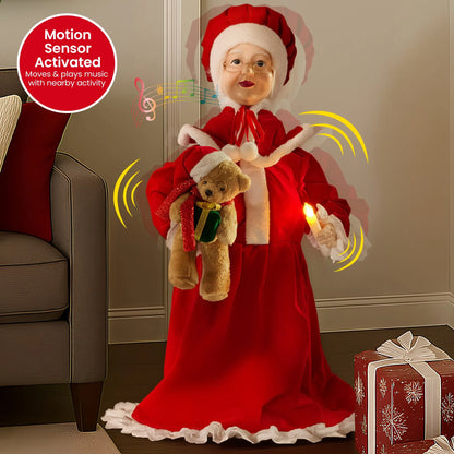 Christabelle 1.1m Musical LED Animated Christmas Mrs Claus Glowing Candle Ornament Decoration - Image 4