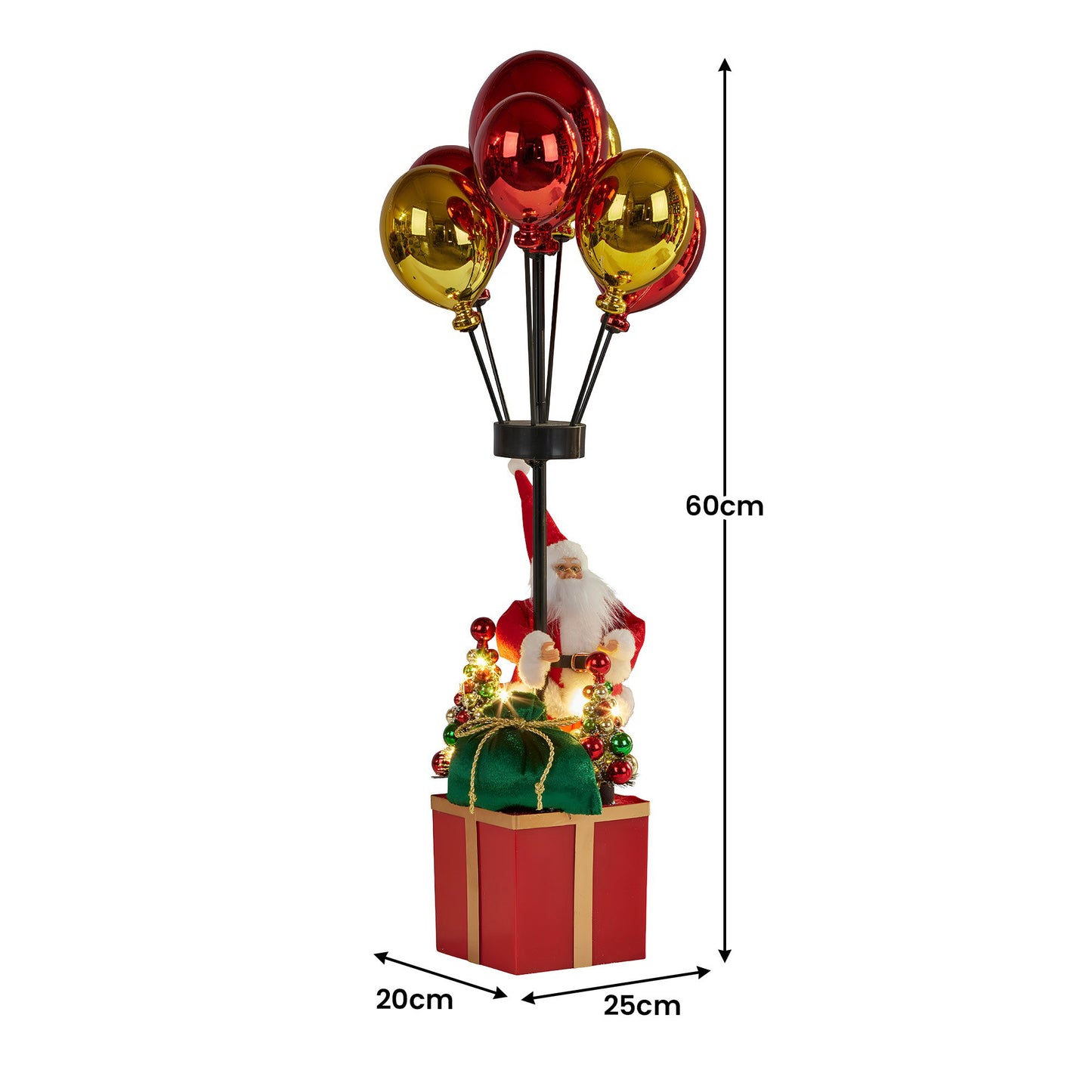 Christabelle 60cm LED Christmas Santa Claus with Balloons & Lights Ornament Decoration - Image 3