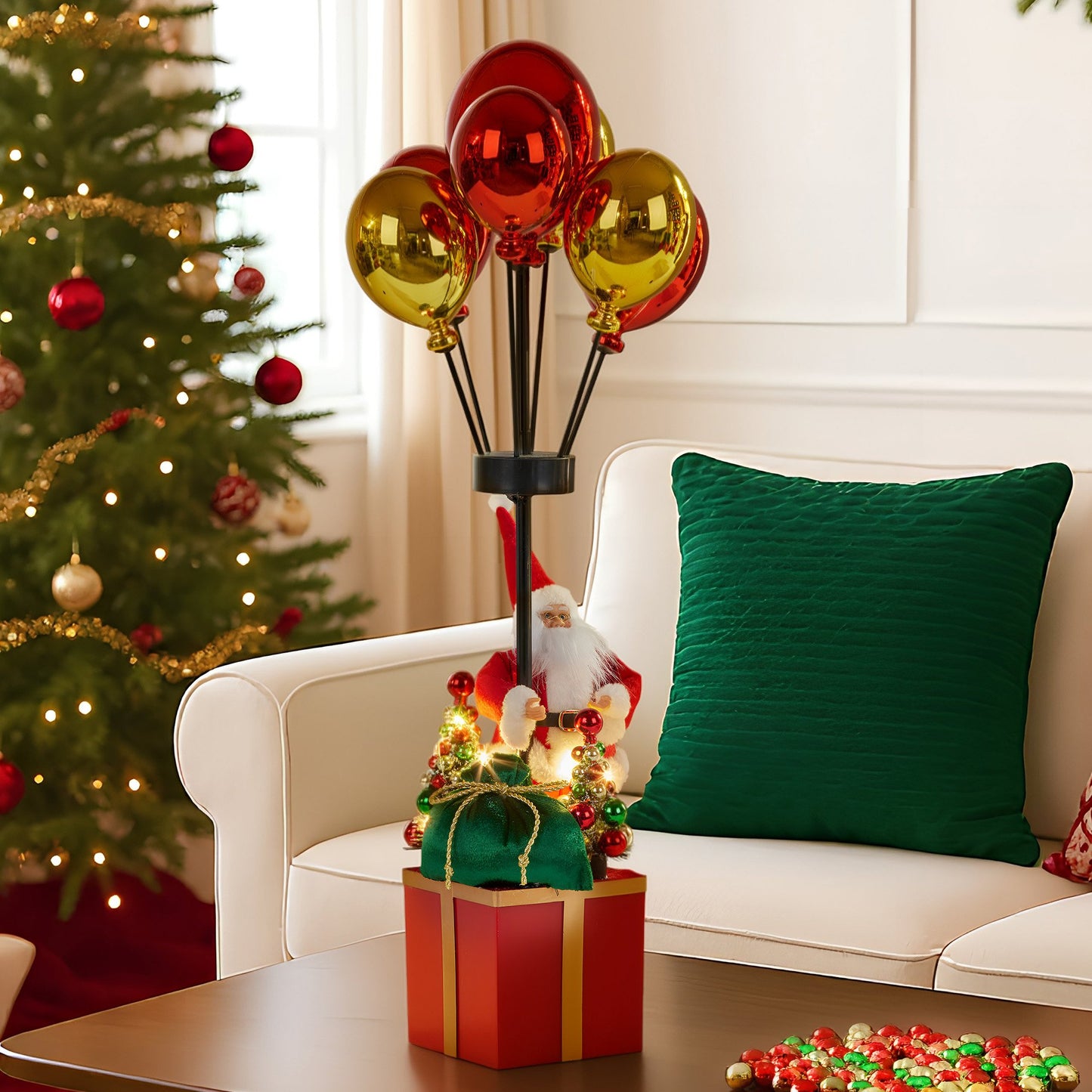 Christabelle 60cm LED Christmas Santa Claus with Balloons & Lights Ornament Decoration - Image 5