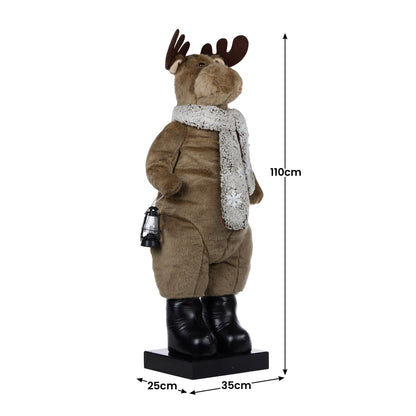 Christabelle 1.1m Musical LED Animated Christmas Moose Decoration Light-Up Lantern Ornament - Image 3