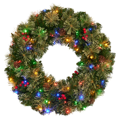Christabelle 61cm Christmas Wreath Bristle Berry with LED Lights Front Door Decoration Ornament - Image 5