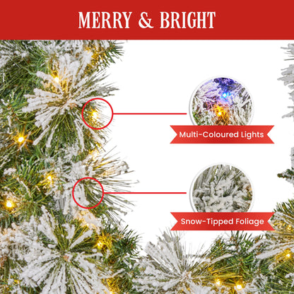 Christabelle 274cm Majestic Snow Prelit Christmas Garland - Image 6