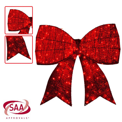Christabelle Christmas Display Bow 91cm with LED and Twinkle Lights 5 Functions Christmas Festive Decorations Display Big Wired Bow - Image 5
