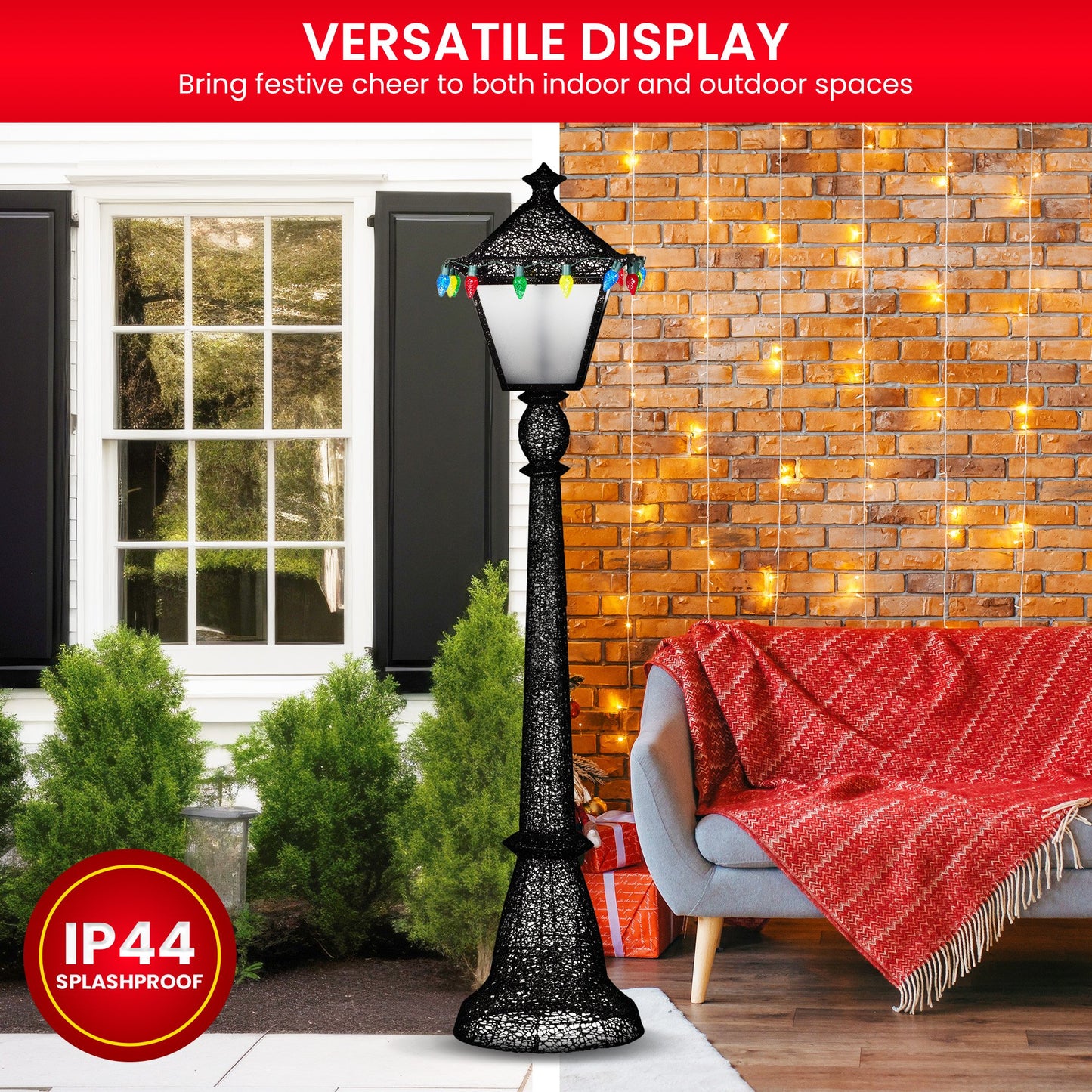 Christabelle Christmas Lamp Post Display 183cm With Lights - Image 7