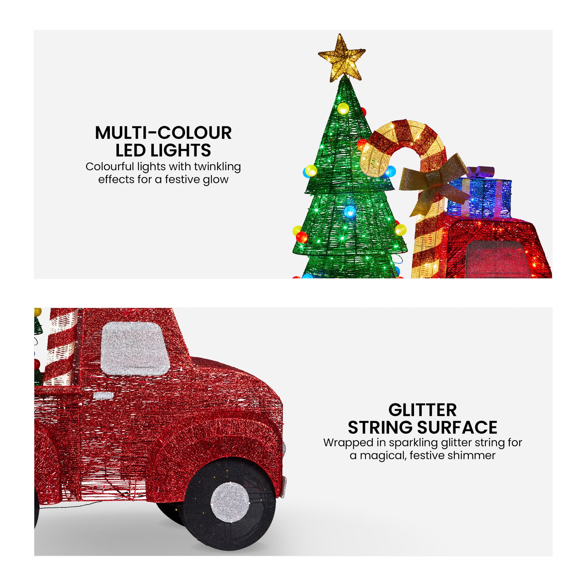 Christabelle 1.4m Christmas Tree Truck Indoor Outdoor Display Decoration LED Lights Front Yard Lawn Statue Ornament - Image 4