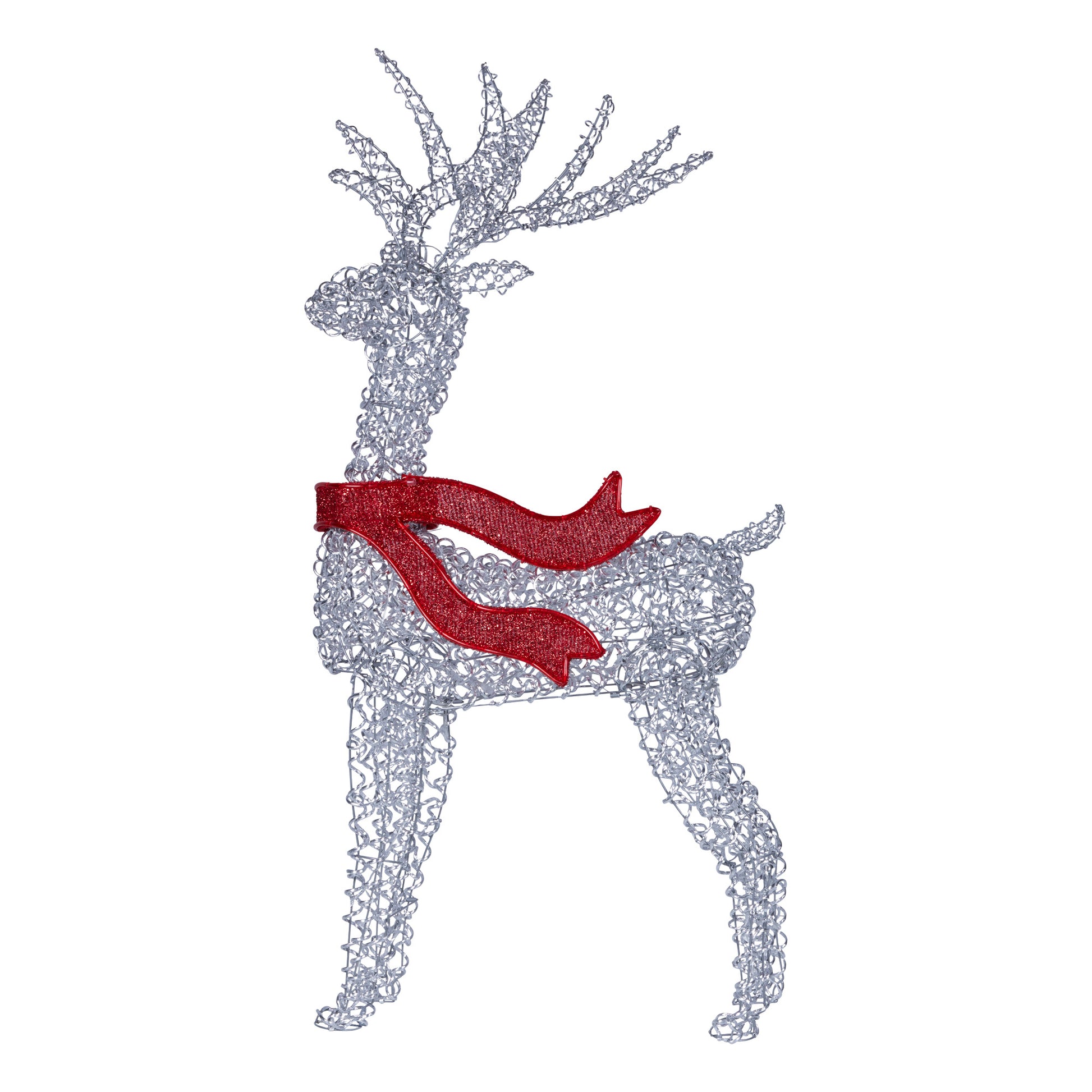 Christabelle Large 1.5m Christmas Reindeer Outdoor Indoor Light-Up Display Decoration Lawn Statue LED Lights Red Bow - Image 5