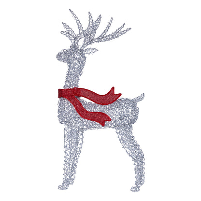 Christabelle Large 1.5m Christmas Reindeer Outdoor Indoor Light-Up Display Decoration Lawn Statue LED Lights Red Bow - Image 5