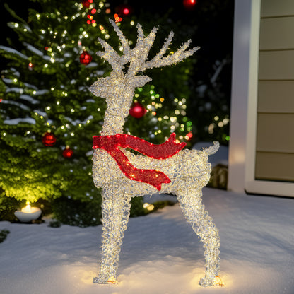 Christabelle Large 1.5m Christmas Reindeer Outdoor Indoor Light-Up Display Decoration Lawn Statue LED Lights Red Bow - Image 7