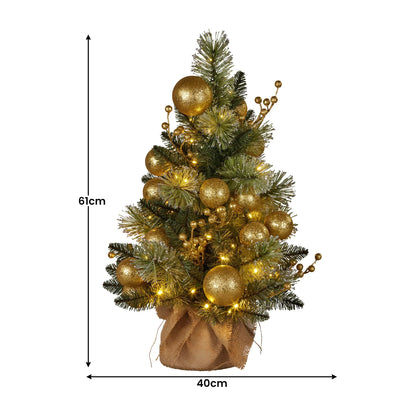 Christabelle 61cm Battery-operated Christmas Tree Warm Lights Led Table Top Gold - Image 3
