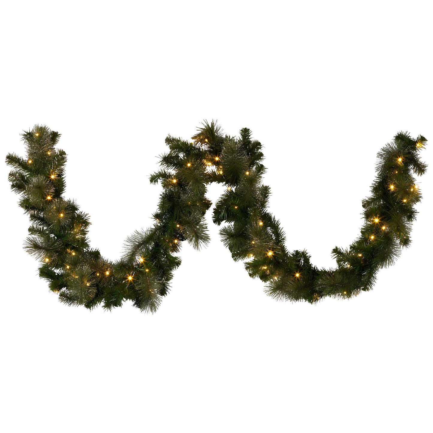 Christabelle 2.7m Christmas Garland with LED Lights Glittery Gold Pine Mantle Decoration Ornament - Image 2