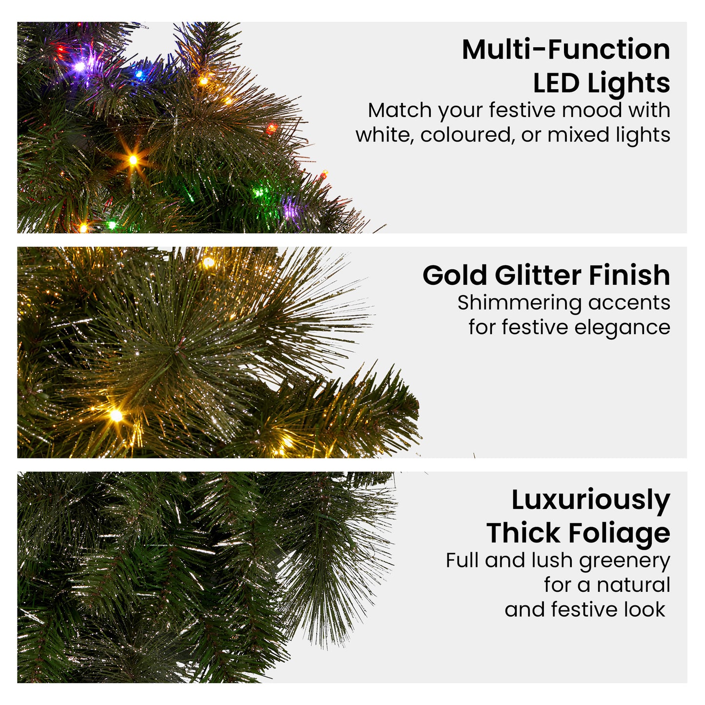 Christabelle 60cm Tabletop Christmas Archway Garland with LED Lights Gold Mantle Decoration Ornament - Image 6