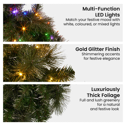 Christabelle 60cm Tabletop Christmas Archway Garland with LED Lights Gold Mantle Decoration Ornament - Image 6