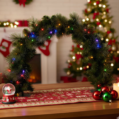 Christabelle 60cm Tabletop Christmas Archway Garland with LED Lights Gold Mantle Decoration Ornament - Image 7