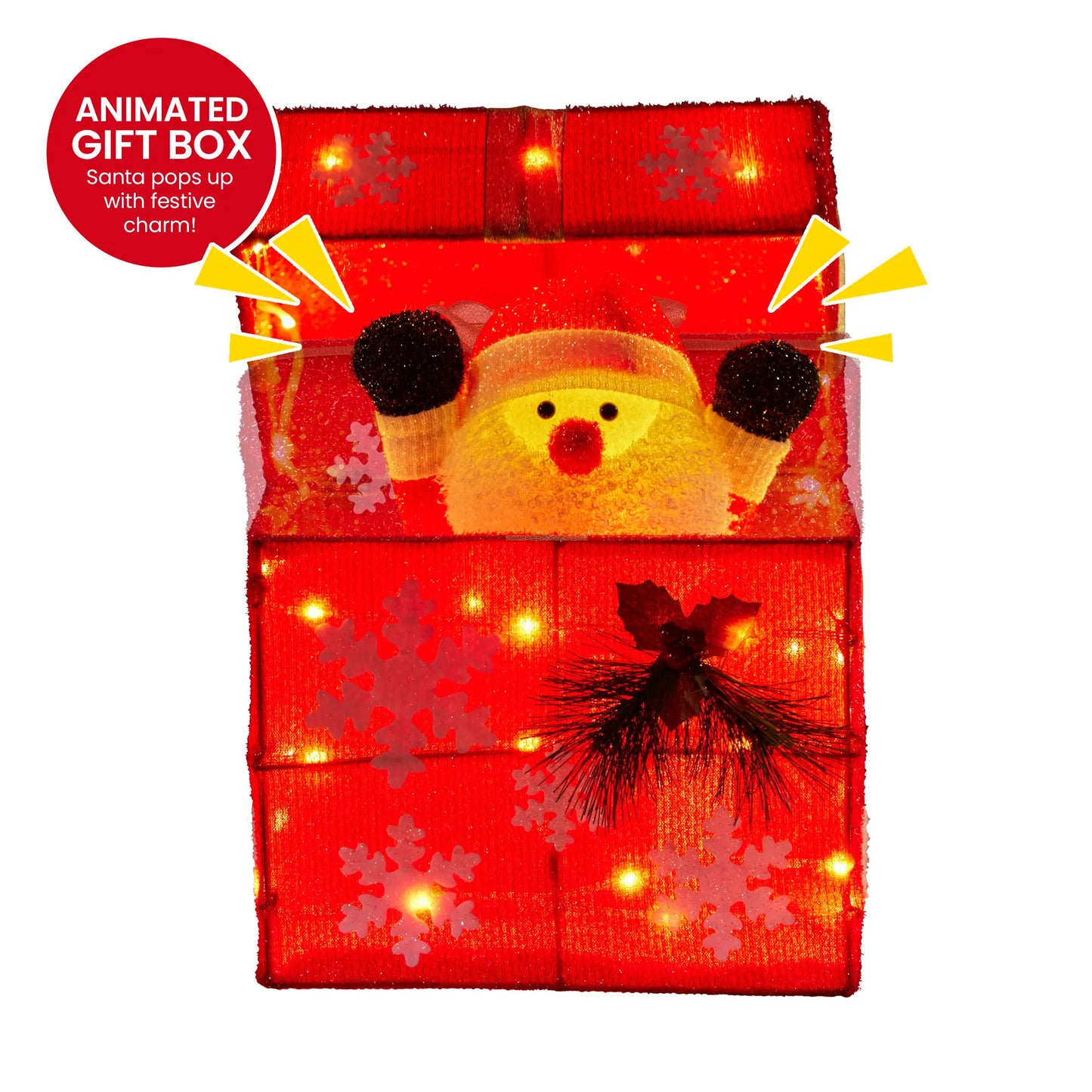 Christabelle Animated Santa Gift Box Led Christmas Tree Decoration Xmas Ornament - Image 4