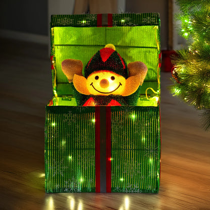 Christabelle Animated Elf Gift Box Led Lights Christmas Tree Decoration Ornament - Image 7