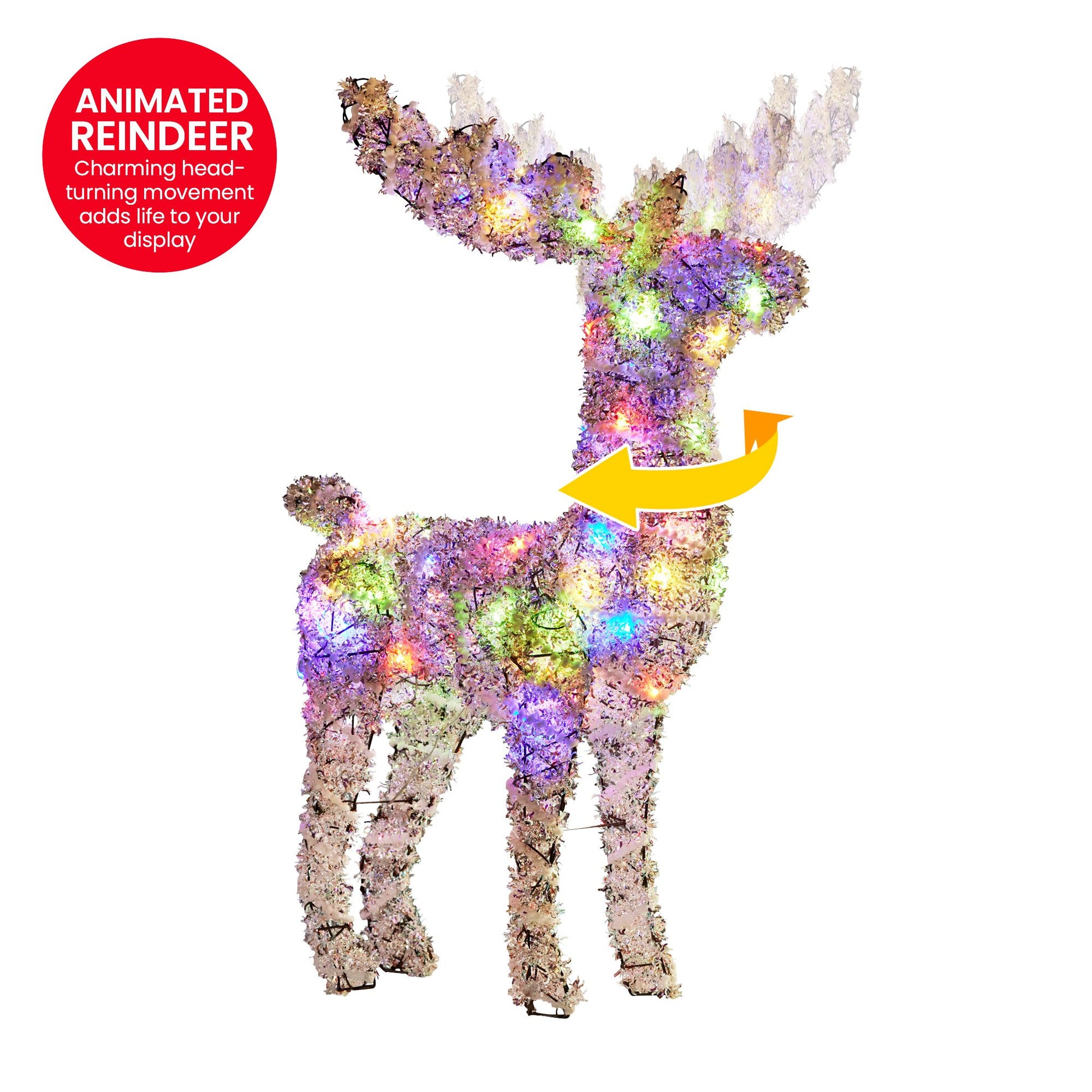 Christabelle 112cm Animated Reindeer Christmas LED Lights Indoor Outdoor Yard Statue Decoration - Image 4